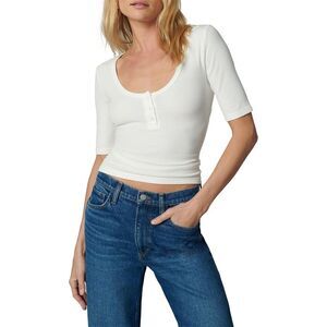 Joe's Jeans Womens The Gisele Henley Half Sleeve Top